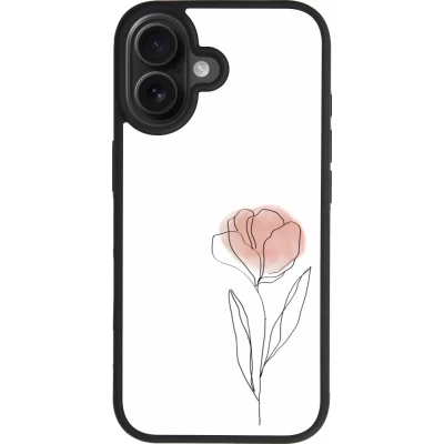 Coque iPhone 17 - Silicone rigide noir Spring 23 minimalist flower