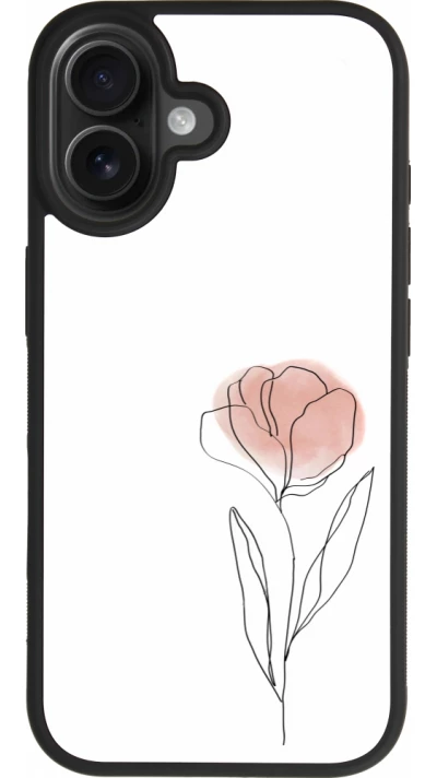 Coque iPhone 17 - Silicone rigide noir Spring 23 minimalist flower