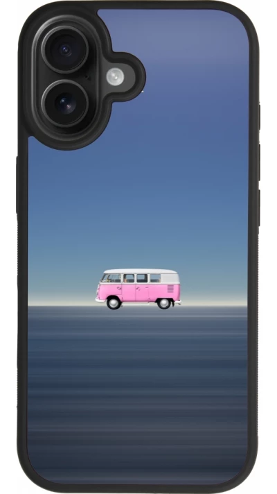 Coque iPhone 17 - Silicone rigide noir Spring 23 pink bus