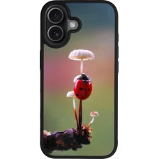 iPhone 17 Case Hülle - Silikon schwarz Ladybird on a mushroom Spring 2026