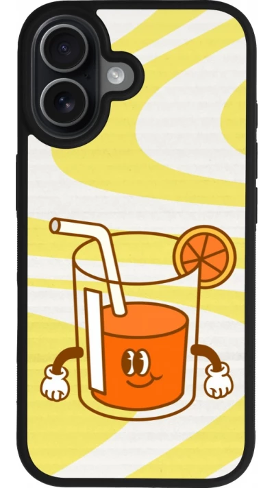 Coque iPhone 17 - Silicone rigide noir Summer drink 2026