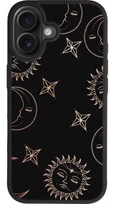 Coque iPhone 17 - Silicone rigide noir Suns and Moons