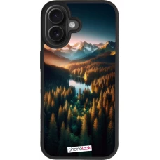 Coque iPhone 17 - Silicone rigide noir Sunset Forest Lake