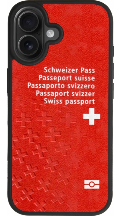 Coque iPhone 17 - Silicone rigide noir Swiss Passport