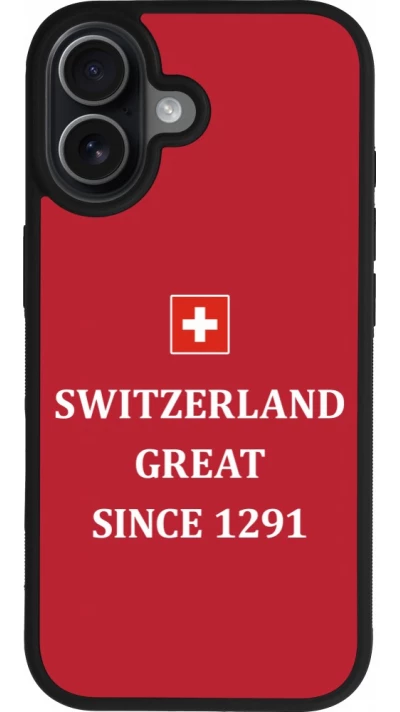 Coque iPhone 17 - Silicone rigide noir Switzerland Great Since 1291