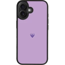 Coque iPhone 17 - Silicone rigide noir Valentine 2023 purpule single heart