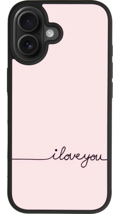 Coque iPhone 17 - Silicone rigide noir Valentine 2023 i love you writing