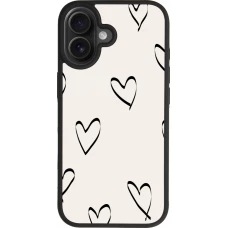 iPhone 17 Case Hülle - Silikon schwarz Valentine 2023 minimalist hearts
