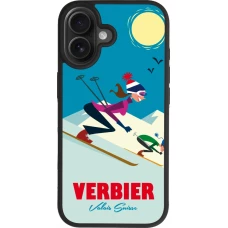 Coque iPhone 17 - Silicone rigide noir Verbier Ski Downhill