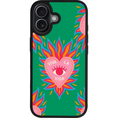 Coque iPhone 17 - Silicone rigide noir Viva la vida 2026