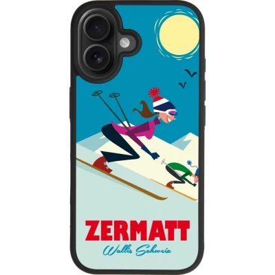 iPhone 17 Case Hülle - Silikon schwarz Zermatt Ski Downhill
