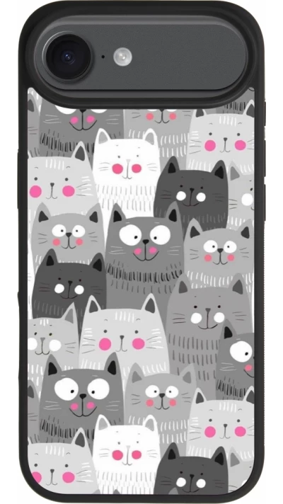 iPhone Air Case Hülle - Silikon schwarz Katzenschwärme