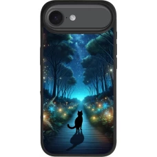iPhone Air Case Hülle - Silikon schwarz Schwarze Katze Spaziergang
