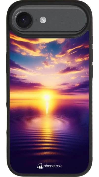 iPhone Air Case Hülle - Silikon schwarz Sonnenuntergang gelb violett