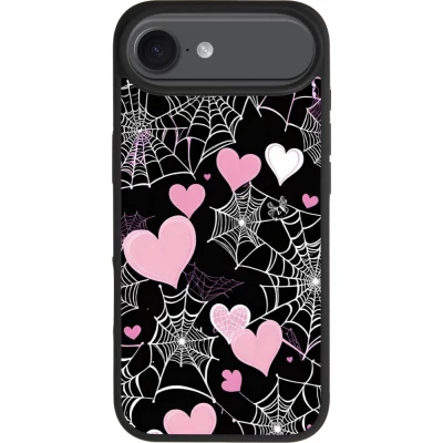 Coque iPhone Air - Silicone rigide noir Halloween 2024 girly