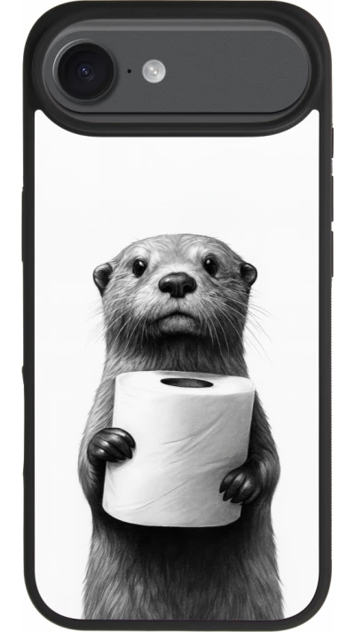iPhone Air Case Hülle - Silikon schwarz Otter Toilettenpapier
