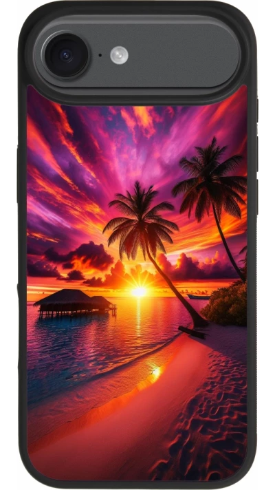 iPhone Air Case Hülle - Silikon schwarz Malediven Abenddämmerung Glückseligkeit