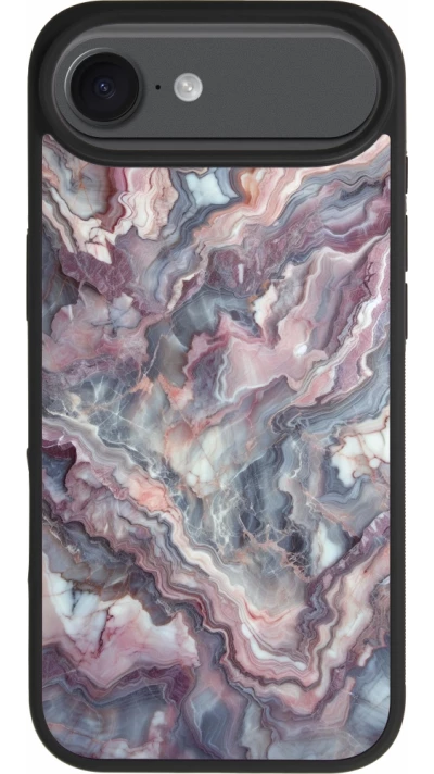 iPhone Air Case Hülle - Silikon schwarz Violetter silberner Marmor