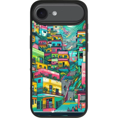 Coque iPhone Air - Silicone rigide noir Medellin Comuna 13 Art