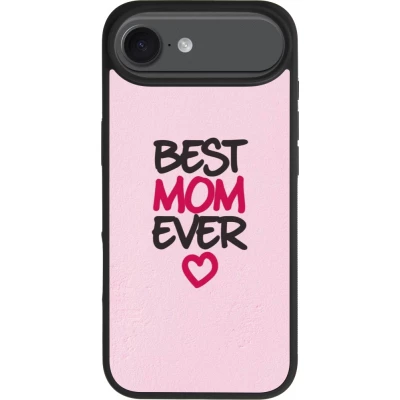 Coque iPhone Air - Silicone rigide noir Mom 2023 best Mom ever pink
