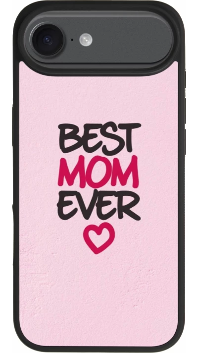 Coque iPhone Air - Silicone rigide noir Mom 2023 best Mom ever pink