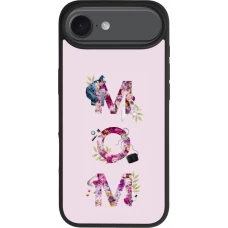 Coque iPhone Air - Silicone rigide noir Mom 2024 girly mom