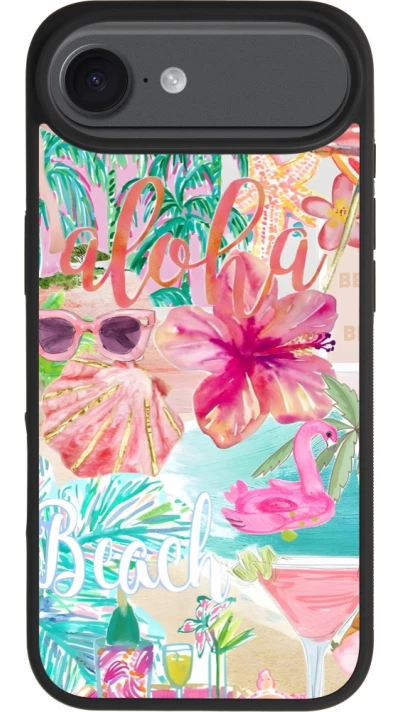 iPhone Air Case Hülle - Silikon schwarz Preppy Collage Aloha
