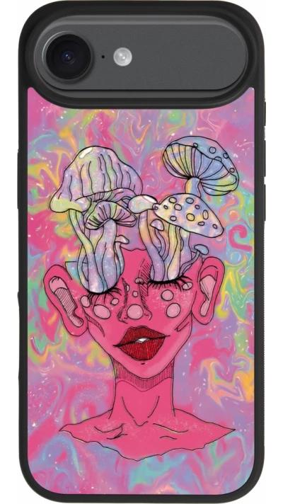 iPhone Air Case Hülle - Silikon schwarz Psychedelic pink mushroom