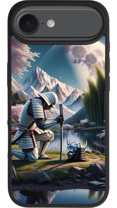 iPhone Air Case Hülle - Silikon schwarz Samurai Katana Mond