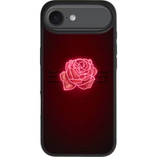 Coque iPhone Air - Silicone rigide noir Spring 23 neon rose