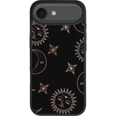 Coque iPhone Air - Silicone rigide noir Suns and Moons