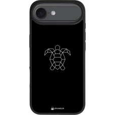 Coque iPhone Air - Silicone rigide noir Turtles lines on black