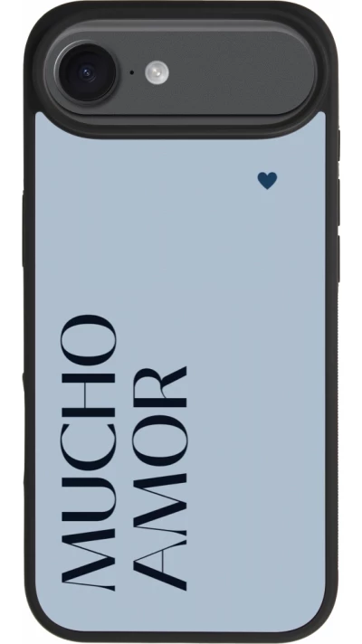 iPhone Air Case Hülle - Silikon schwarz Valentine 2024 mucho amor azul