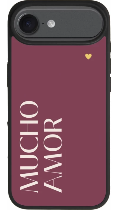 iPhone Air Case Hülle - Silikon schwarz Valentine 2024 mucho amor rosado
