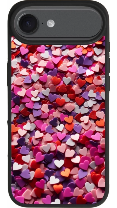 iPhone Air Case Hülle - Silikon schwarz Valentin 2025 Konfetti