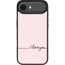Coque iPhone Air - Silicone rigide noir Valentine 2023 i love you writing