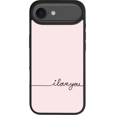 Coque iPhone Air - Silicone rigide noir Valentine 2023 i love you writing