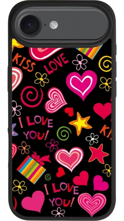 iPhone Air Case Hülle - Silikon schwarz Valentine 2023 love symbols