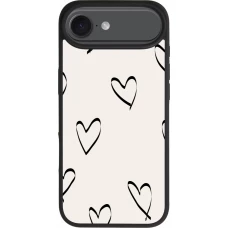 iPhone Air Case Hülle - Silikon schwarz Valentine 2023 minimalist hearts