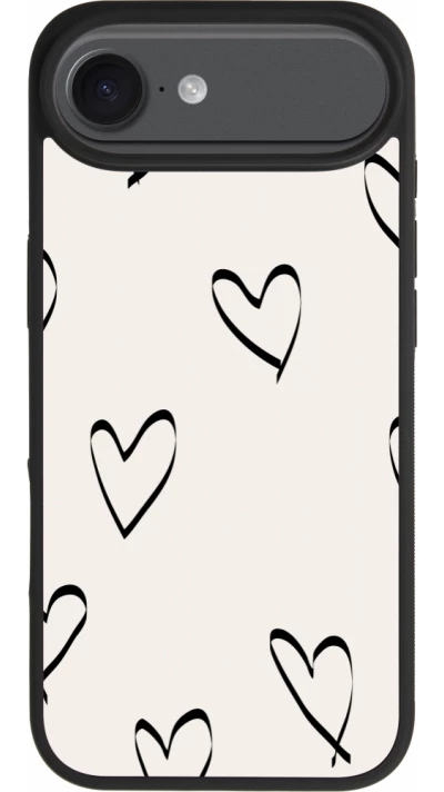 iPhone Air Case Hülle - Silikon schwarz Valentine 2023 minimalist hearts