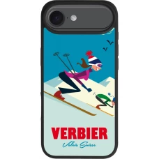 Coque iPhone Air - Silicone rigide noir Verbier Ski Downhill