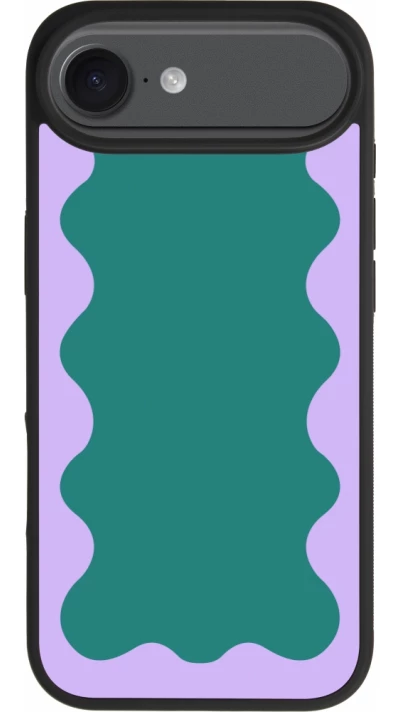iPhone Air Case Hülle - Silikon schwarz Wavy Rectangle Green Purple