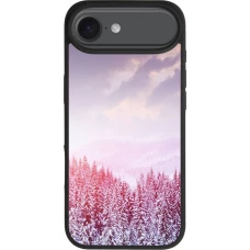 Coque iPhone Air - Silicone rigide noir Winter 22 Pink Forest
