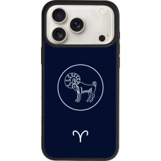 Coque iPhone 18 Pro Max / 17 Pro Max - Silicone rigide noir Astrologie Bélier