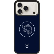 Coque iPhone 18 Pro Max / 17 Pro Max - Silicone rigide noir Astrologie Taureau