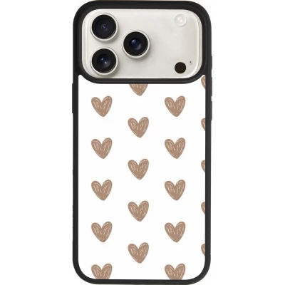 iPhone 17 Pro Max Case Hülle - Silikon schwarz Autumn 2024 brown hearts