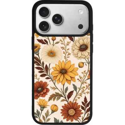 iPhone 17 Pro Max Case Hülle - Silikon schwarz Autumn 25 Flower pattern