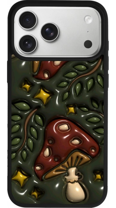 iPhone 17 Pro Max Case Hülle - Silikon schwarz Autumn 26 3D mushrooms