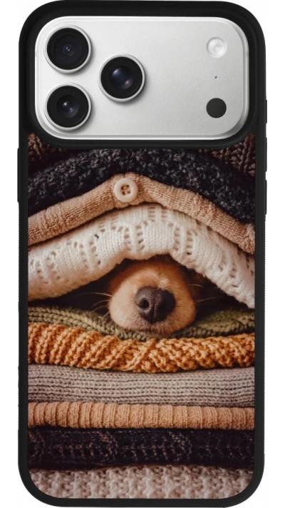 iPhone 17 Pro Max Case Hülle - Silikon schwarz Autumn 26 Dog under the covers