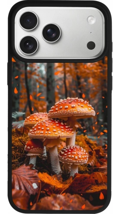 iPhone 17 Pro Max Case Hülle - Silikon schwarz Autumn 26 Mushrooms in the woods